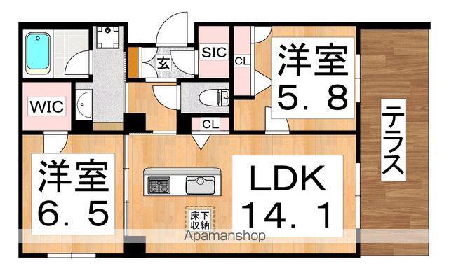 シャーメゾン ベル フォレ(2LDK/1階)の間取り写真