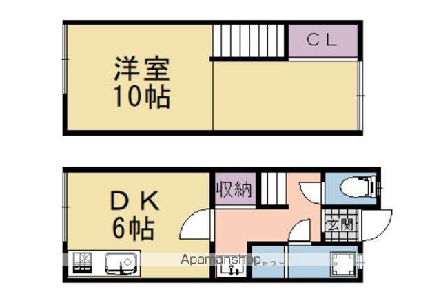 山田葉室町テラスハウス(1DK)の間取り写真