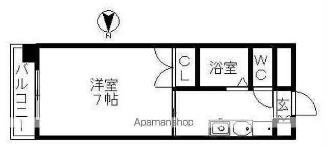 サン・シティ稲上(1K/2階)の間取り写真