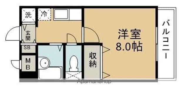 マイプレイス宝蔵院(1K/2階)の間取り写真