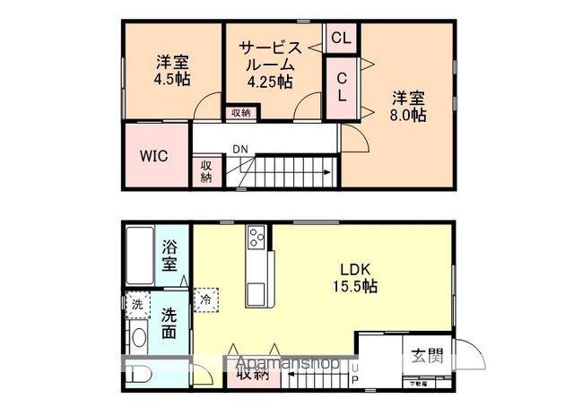 北陸新幹線 富山駅 徒歩11分 2階建 築1年(2SLDK)の間取り写真
