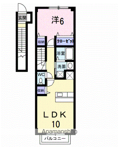 久大本線 南久留米駅 徒歩14分 2階建 築22年(1LDK/2階)の間取り写真