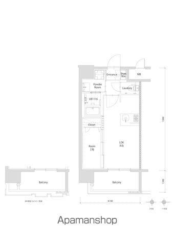 エンクレスト博多PARKSIDE(1LDK/9階)の間取り写真