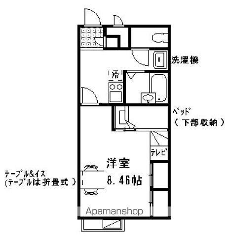 レオパレス八幡Ⅱ(1K/2階)の間取り写真