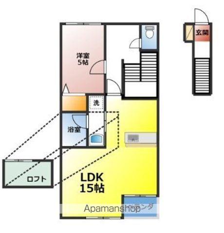 砂子の家A棟B棟(1LDK/2階)の間取り写真