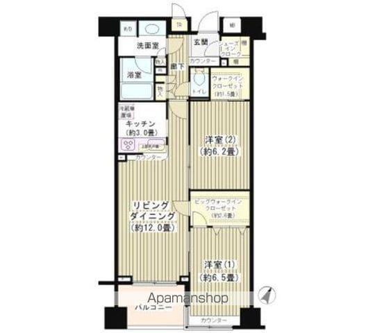 KDXレジデンス日本橋水天宮(2LDK/3階)の間取り写真