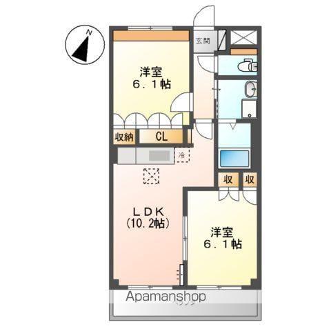 ラングウッド(2LDK/1階)の間取り写真
