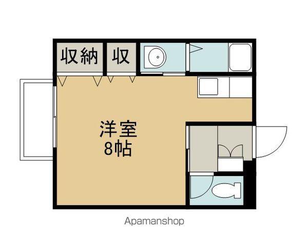 ユミハイツⅠ・Ⅱ(ワンルーム/2階)の間取り写真