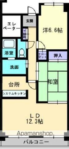 スカール道後(2LDK/1階)の間取り写真