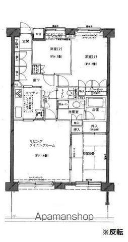 ヴィルヌーブ横浜・港南台(3LDK/3階)の間取り写真
