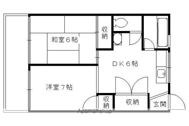 マンションハヤシビル(2DK/4階)の間取り写真