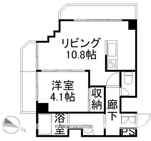 プレサント平和通Ⅱ(1LDK/10階)の間取り写真