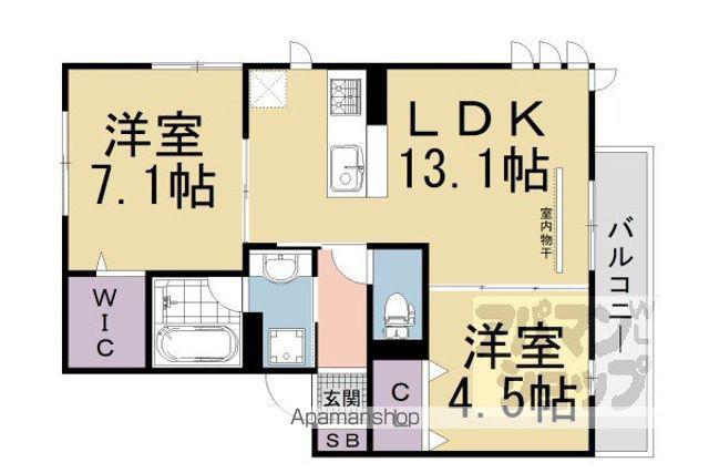 SINFONIA(2LDK/2階)の間取り写真