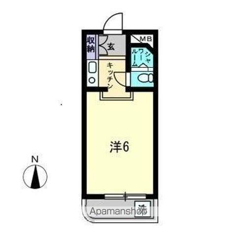 アルファ宮脇町(1K/1階)の間取り写真