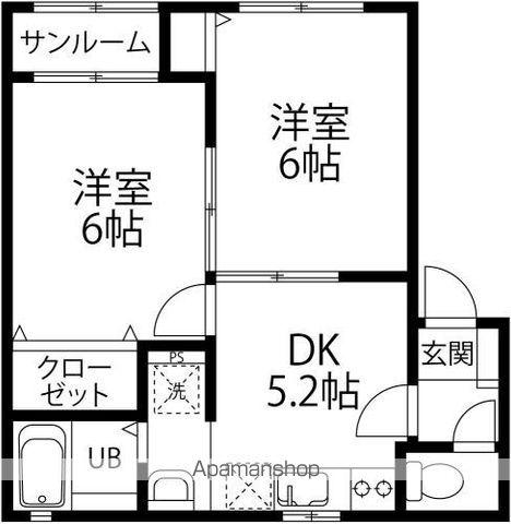 グラーツ(2K/1階)の間取り写真