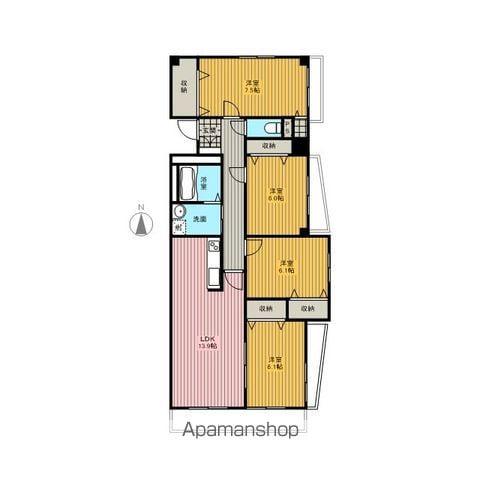 グランソレイユ西中央(4LDK/3階)の間取り写真