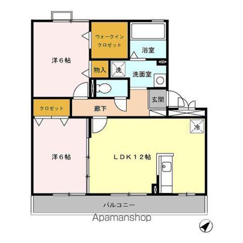 ヴェルドミール(2LDK/2階)の間取り写真