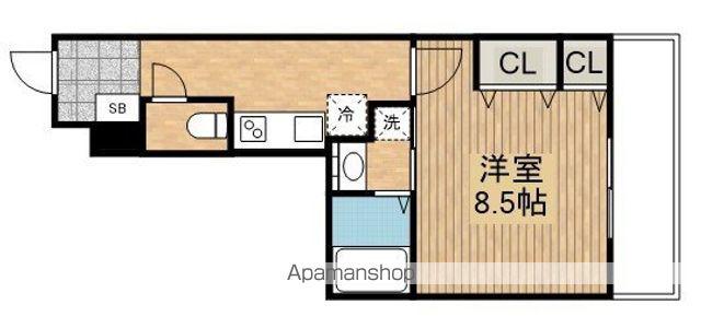 R-6COURT(1K/4階)の間取り写真