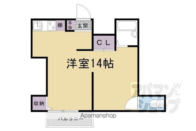 京都植村荘(ワンルーム/2階)の間取り写真
