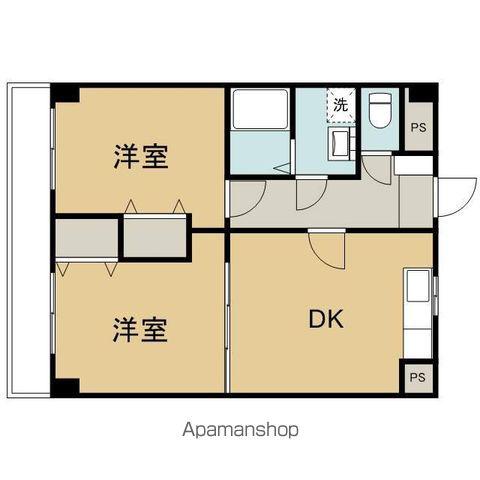 Mヒルズ大清水(2DK/2階)の間取り写真