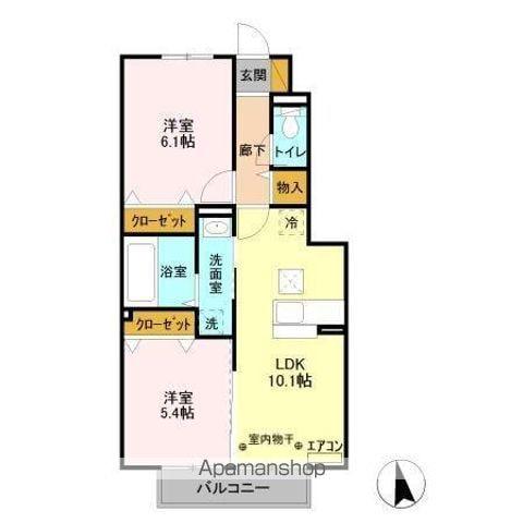 ステアヒルズII(2LDK/1階)の間取り写真