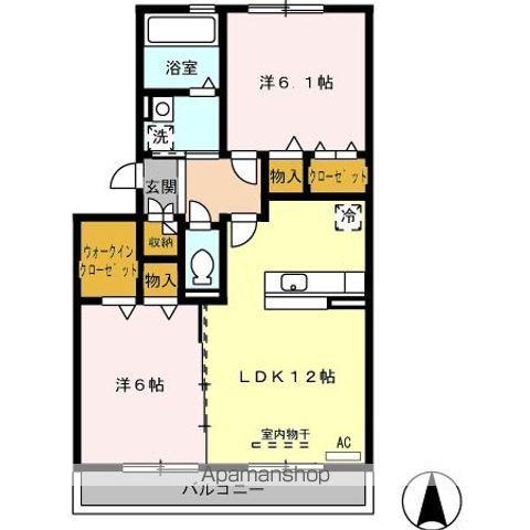 サンライズガーデン(2LDK/2階)の間取り写真