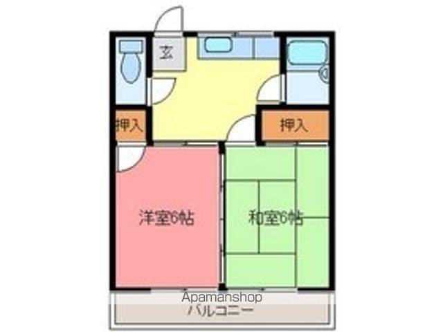 チェリーハイツA(2K/2階)の間取り写真