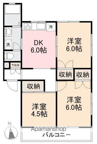 ハイツリバティA・B・C・D・E(3DK/1階)の間取り写真