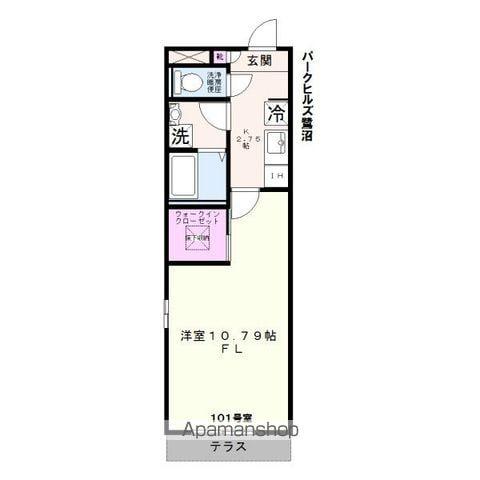 パークヒルズ鷺沼(1K/1階)の間取り写真