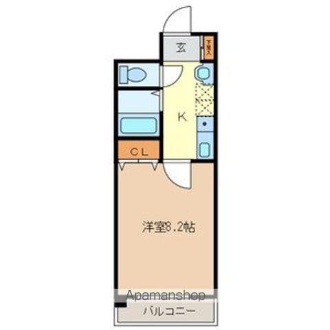 ドリームⅠ(1K/2階)の間取り写真