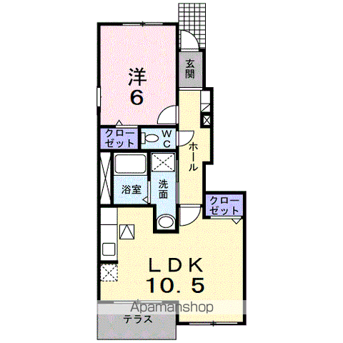 フローレンス御幸D(1LDK/1階)の間取り写真
