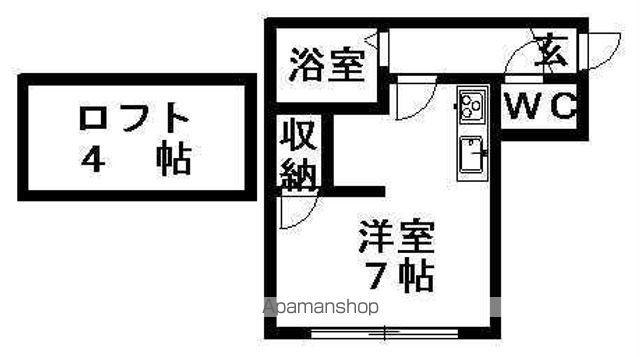 ニキハウス平岡(ワンルーム/1階)の間取り写真