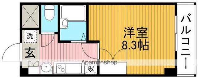 シャンヴェルジェ豊中Ⅰ(1K/2階)の間取り写真