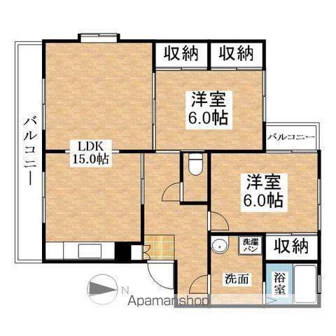 丸善ビル(2LDK/3階)の間取り写真