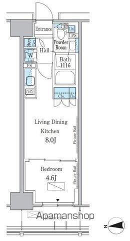パークアクシス新宿百人町(1LDK/3階)の間取り写真