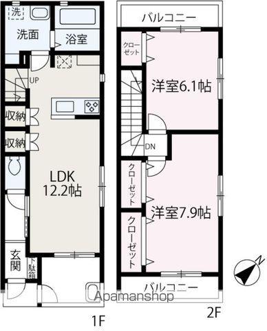 アンソレイユ(2LDK/1階)の間取り写真