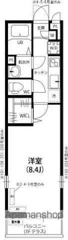 リブリ・ル・シャドール(1K/1階)の間取り写真