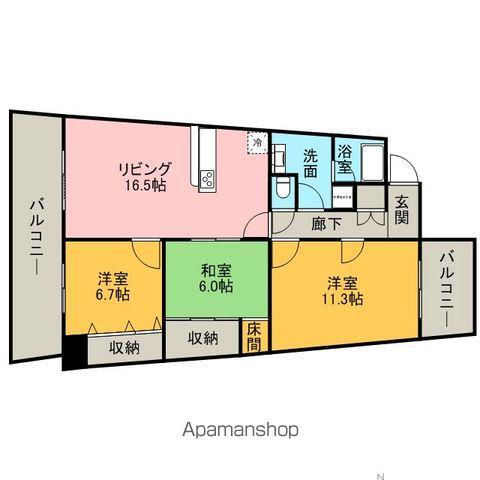 アイランドシティインフィニガーデン イースト棟(3LDK/14階)の間取り写真