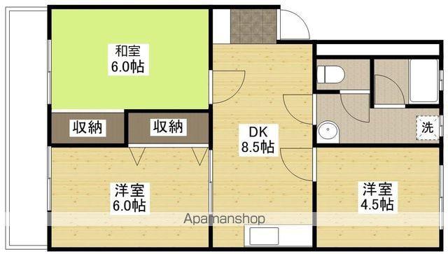 本多第2ビル(3DK/1階)の間取り写真