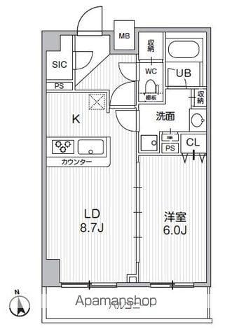 HF曳舟レジデンス(1LDK/5階)の間取り写真