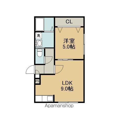 カーサ日の出(1LDK/1階)の間取り写真