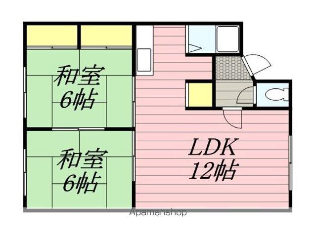 コーポあじさい(2LDK/2階)の間取り写真