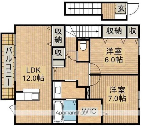 ソンテビアン(2LDK/2階)の間取り写真