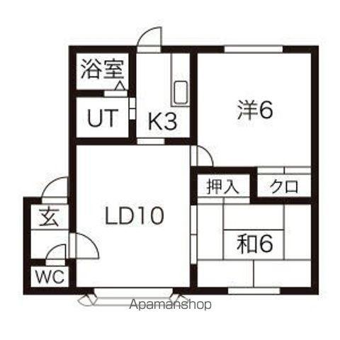 プロムナード菊水元町D(2LDK/1階)の間取り写真
