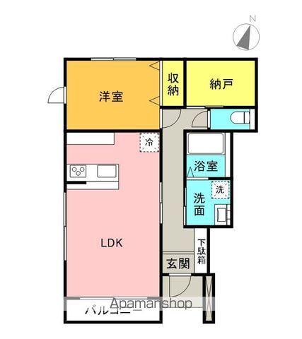 津森町アパートA(1SLDK/1階)の間取り写真