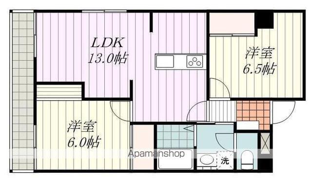 グラン・アール山越(2LDK/3階)の間取り写真
