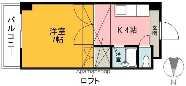 めいぷるどおり(1K/3階)の間取り写真