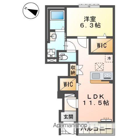 袖ヶ浦市坂戸市場 アパート工事(1LDK/1階)の間取り写真