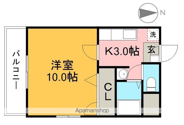 グランツⅡ(1K/2階)の間取り写真