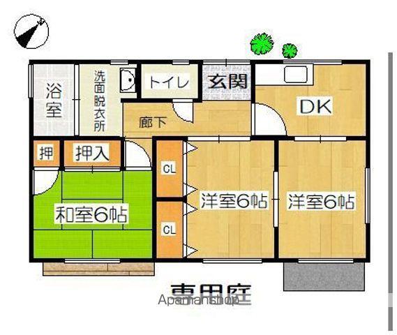 鹿児島本線 水城駅 徒歩47分 1階建 築47年(3DK)の間取り写真
